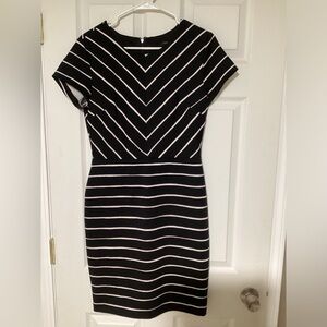 Banana Republic Striped Black and White Mini Dress